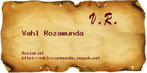 Vahl Rozamunda névjegykártya